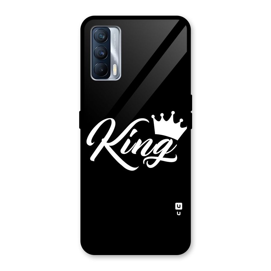 King Crown Typography Glass Back Case for Realme X7
