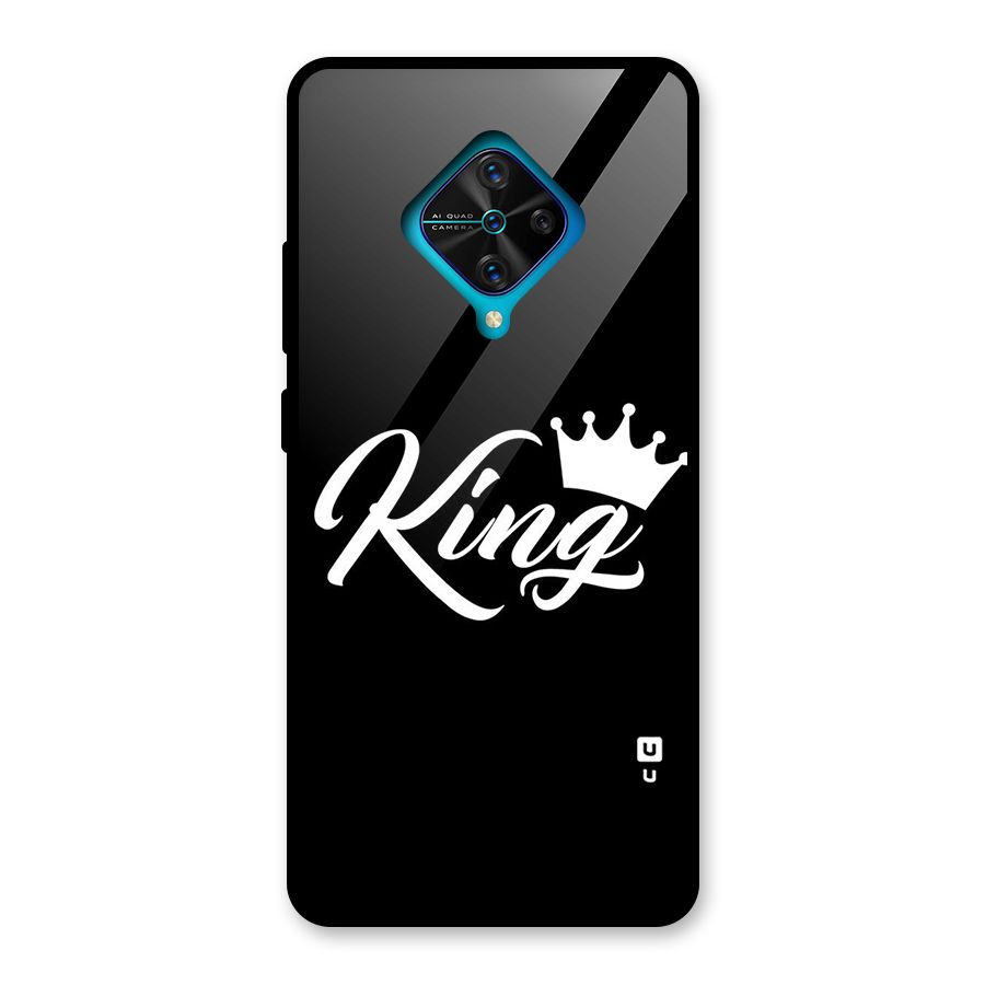 King Crown Typography Glass Back Case for Vivo S1 Pro