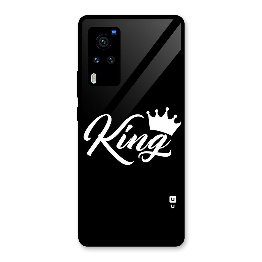 King Crown Typography Glass Back Case for Vivo X60 Pro