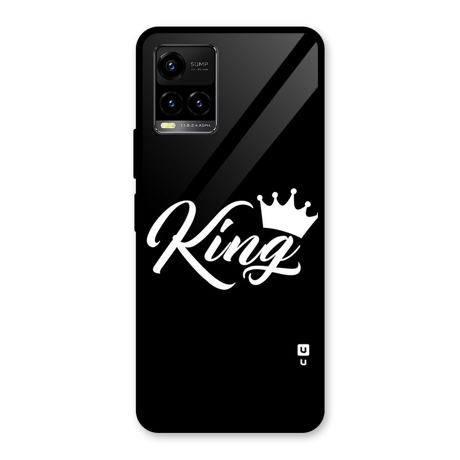 King Crown Typography Glass Back Case for Vivo Y21A