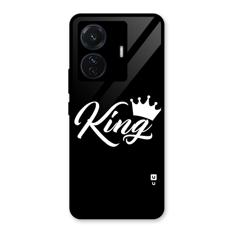King Crown Typography Glass Back Case for Vivo iQOO Z6 Pro