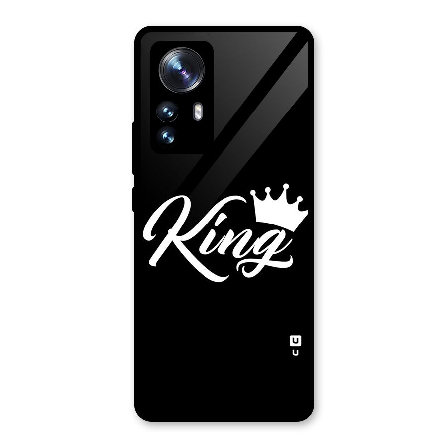 King Crown Typography Glass Back Case for Xiaomi 12 Pro