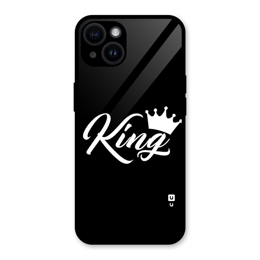 King Crown Typography Glass Back Case for iPhone 14