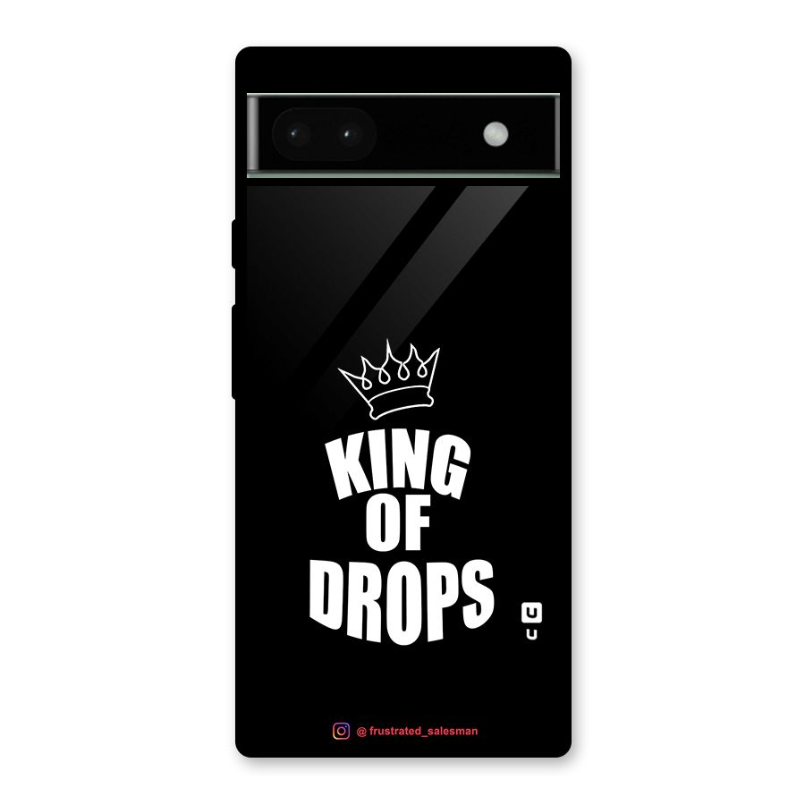 King of Drops Black Glass Back Case for Google Pixel 6a