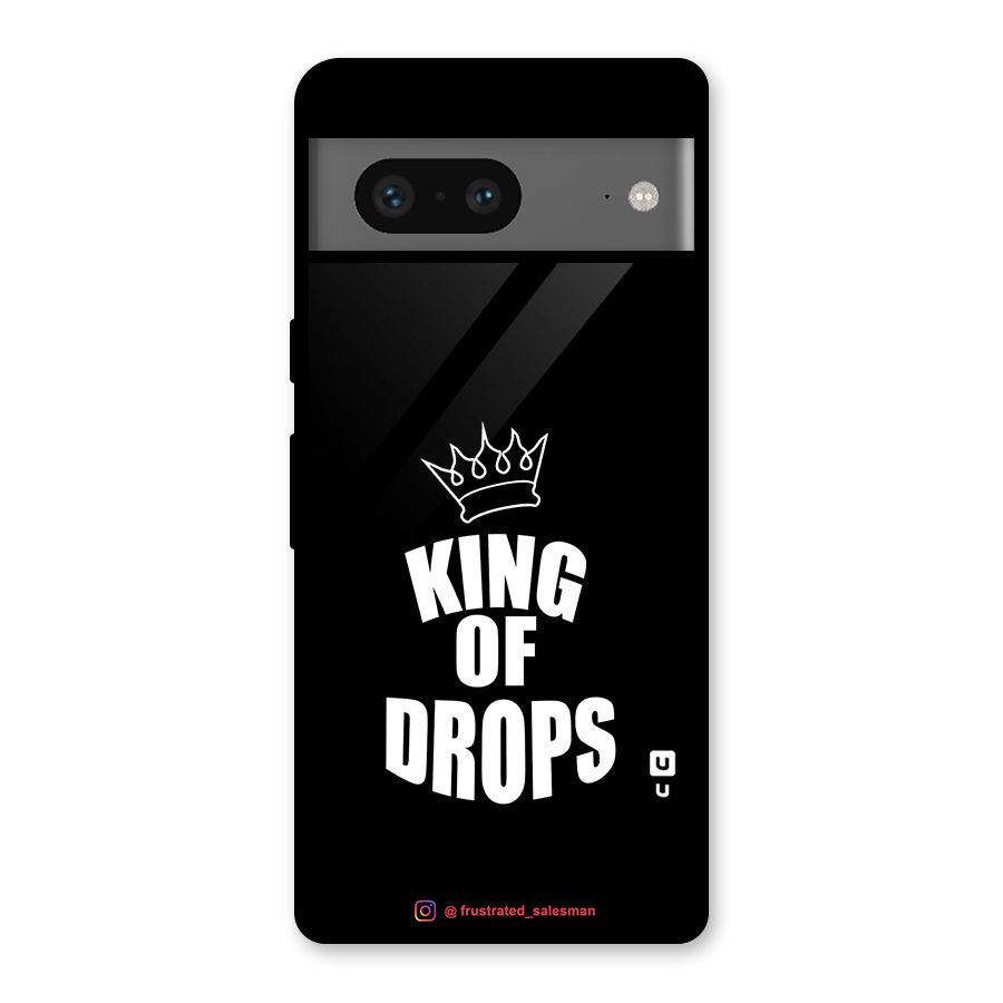 King of Drops Black Glass Back Case for Google Pixel 7