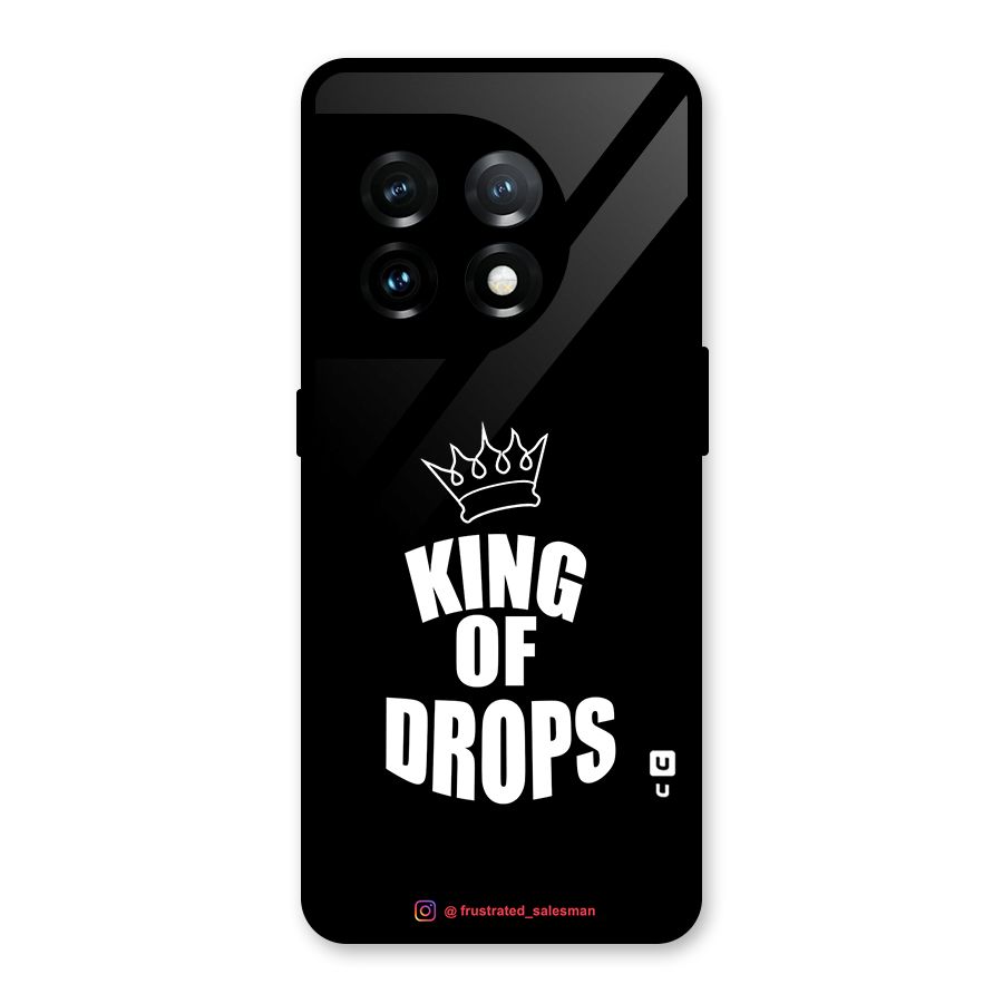 King of Drops Black Glass Back Case for OnePlus 11