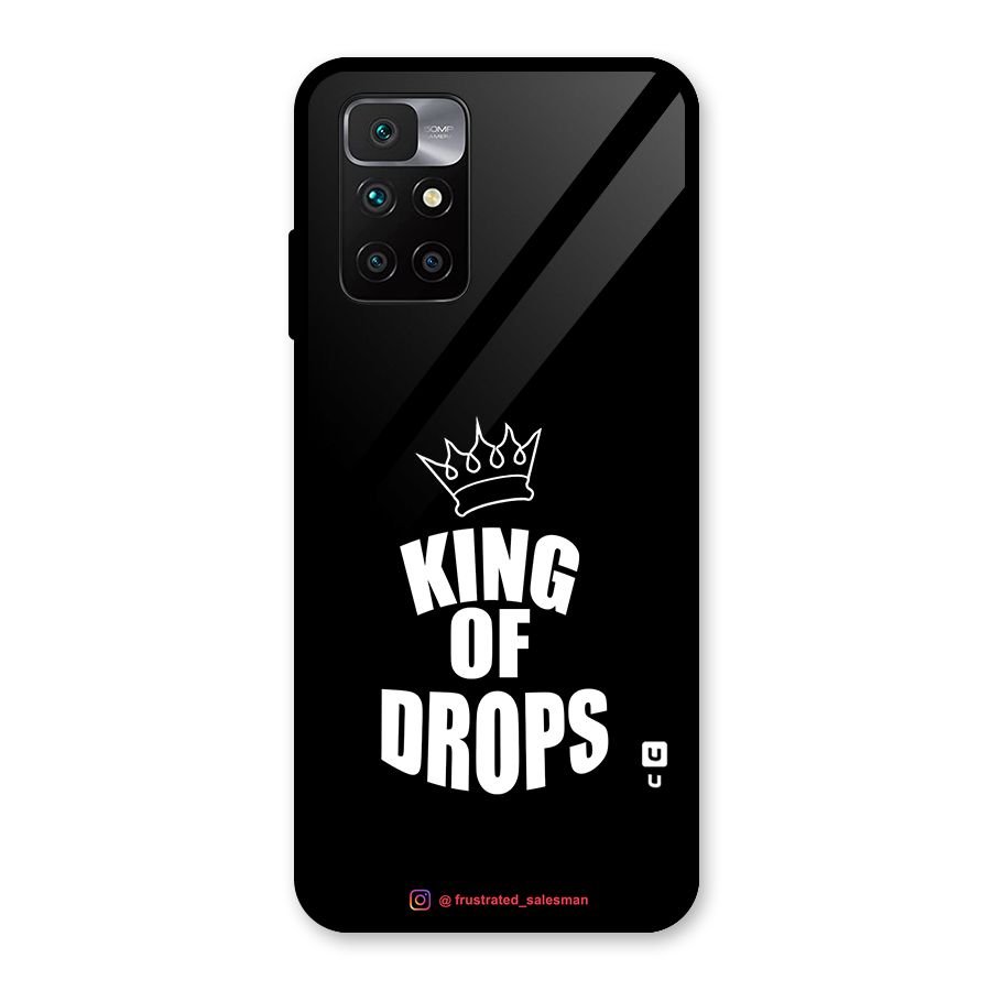 King of Drops Black Glass Back Case for Redmi 10 Prime