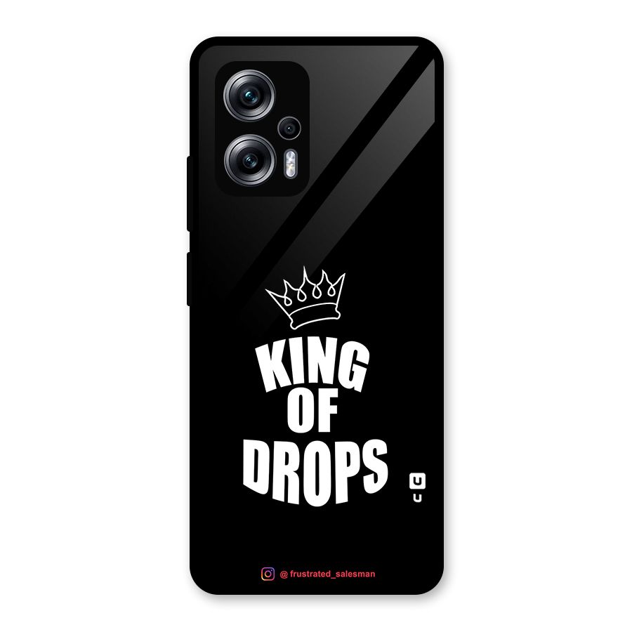 King of Drops Black Glass Back Case for Redmi K50i