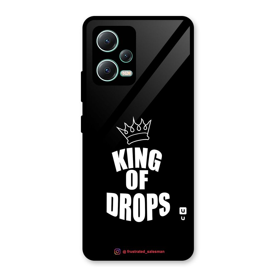King of Drops Black Glass Back Case for Redmi Note 12 5G
