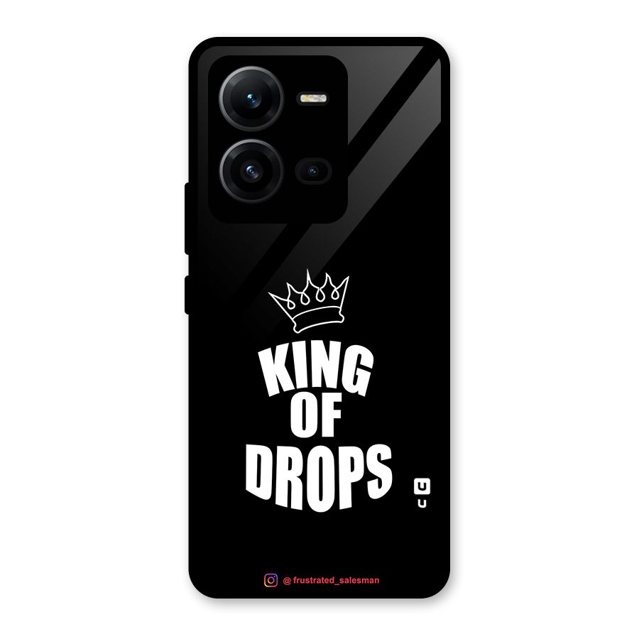 King of Drops Black Glass Back Case for Vivo V25