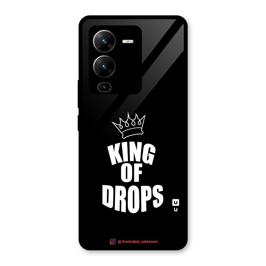 King of Drops Black Glass Back Case for Vivo V25 Pro