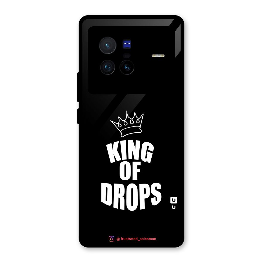 King of Drops Black Glass Back Case for Vivo X80
