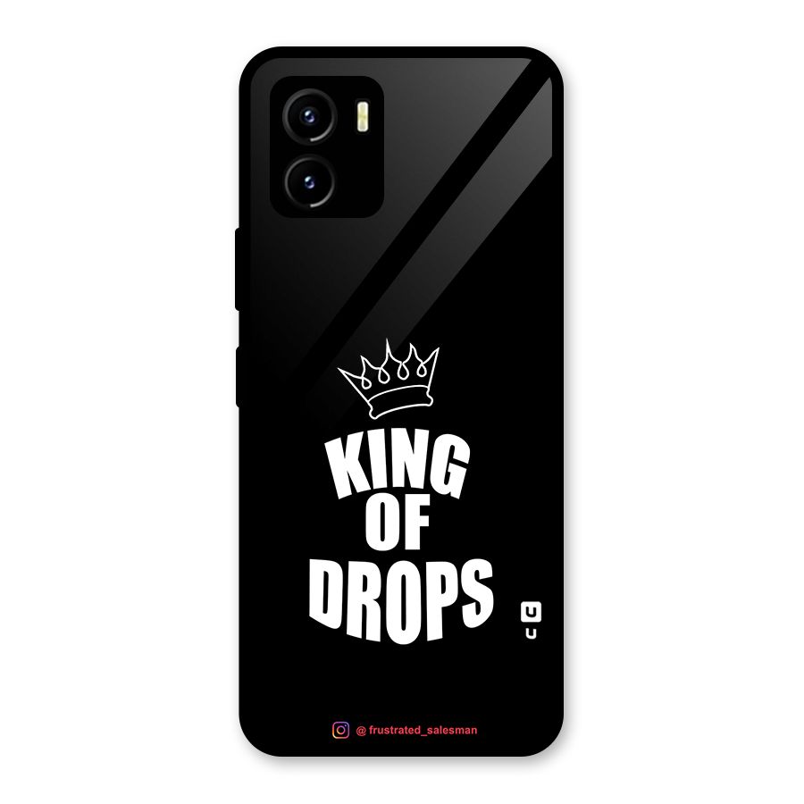 King of Drops Black Glass Back Case for Vivo Y15s