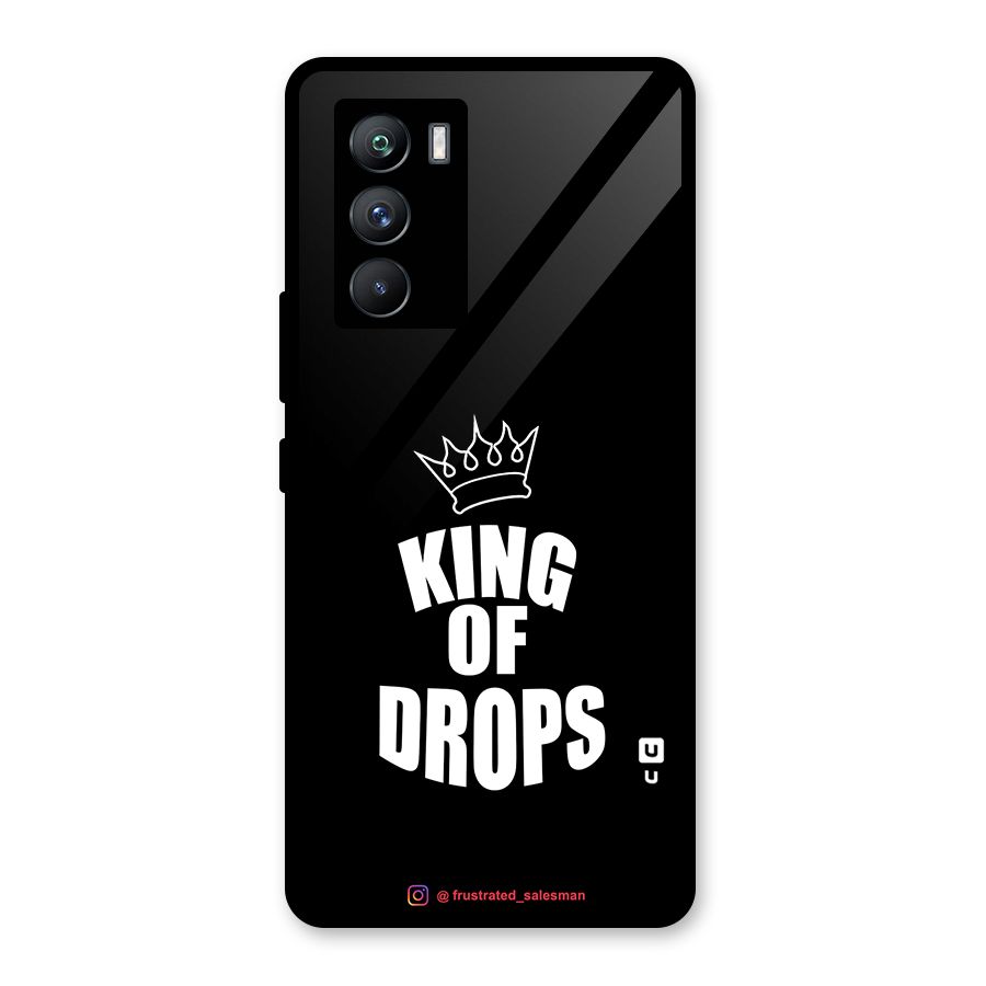 King of Drops Black Glass Back Case for Vivo iQOO 9 SE