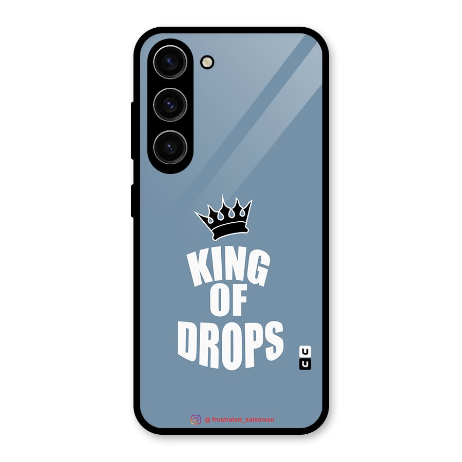 King of Drops Mustard SteelBlue Glass Back Case for Galaxy S23