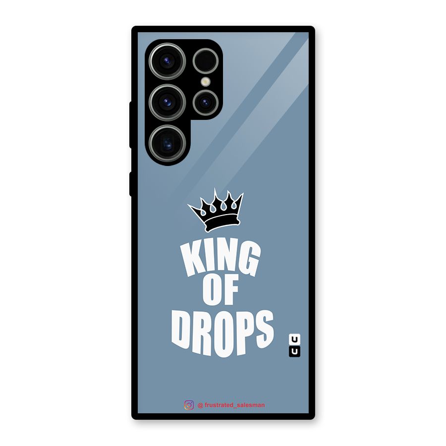 King of Drops Mustard SteelBlue Glass Back Case for Galaxy S23 Ultra