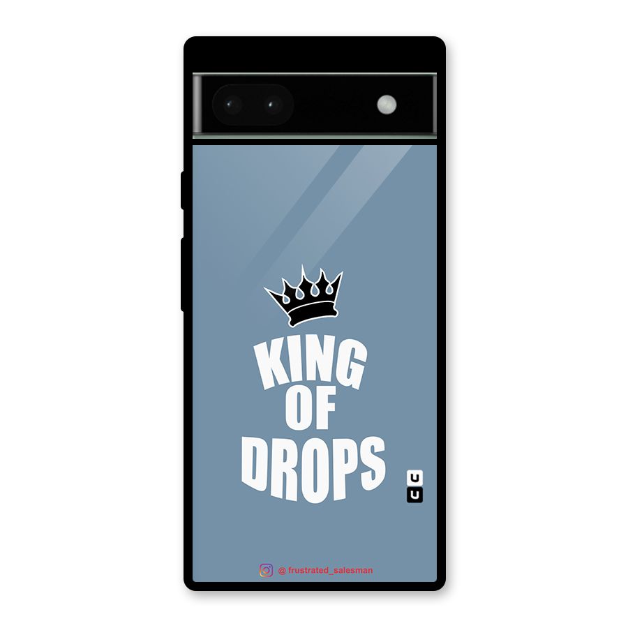 King of Drops Mustard SteelBlue Glass Back Case for Google Pixel 6a