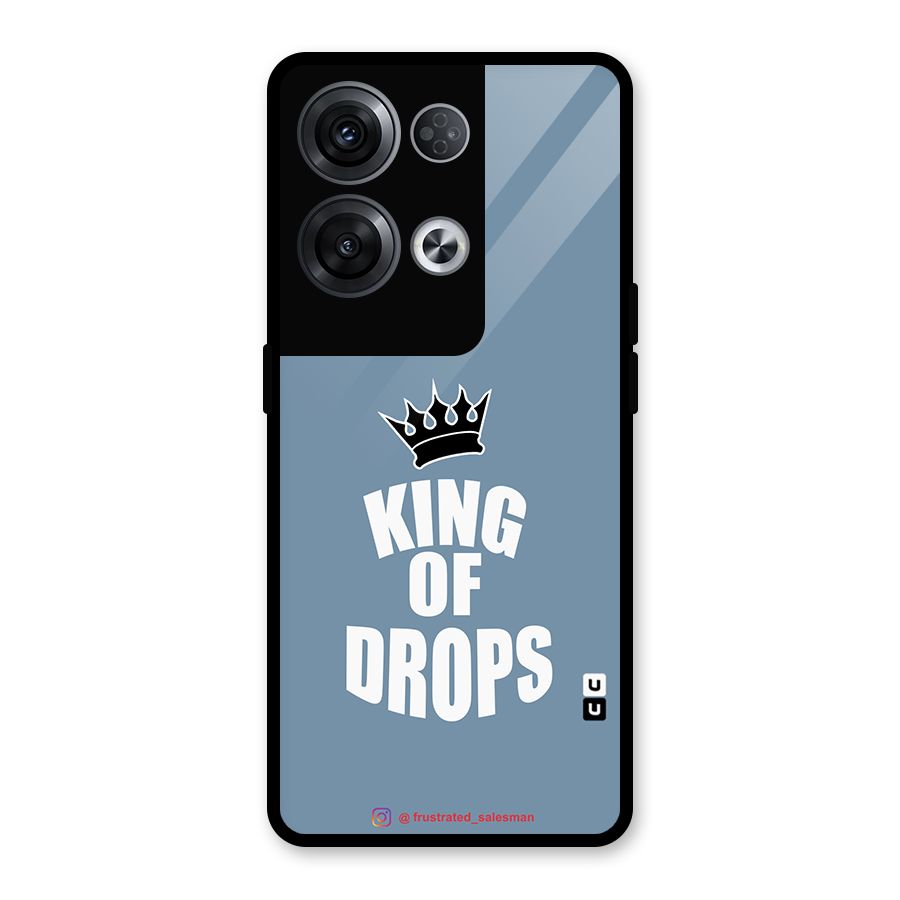 King of Drops Mustard SteelBlue Glass Back Case for Oppo Reno8 Pro 5G