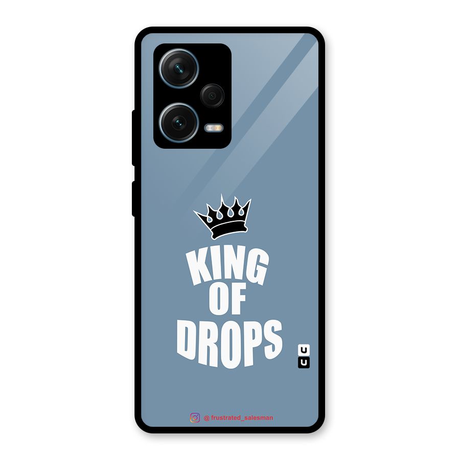 King of Drops Mustard SteelBlue Glass Back Case for Redmi Note 12 Pro Plus 5G