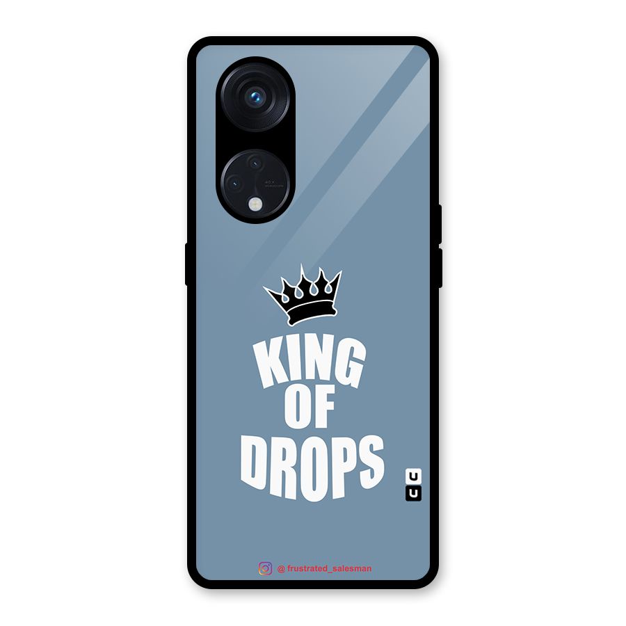 King of Drops Mustard SteelBlue Glass Back Case for Reno8 T 5G
