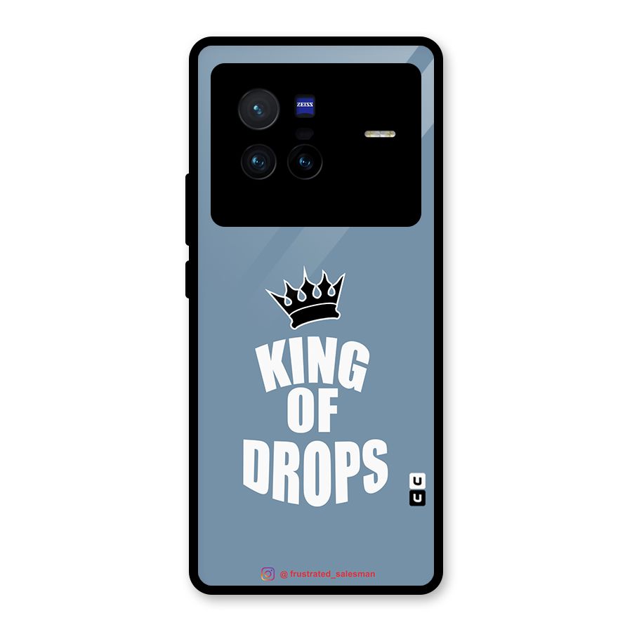 King of Drops Mustard SteelBlue Glass Back Case for Vivo X80