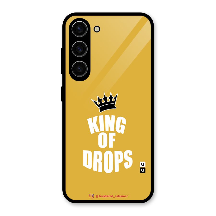 King of Drops Mustard Yellow Glass Back Case for Galaxy S23