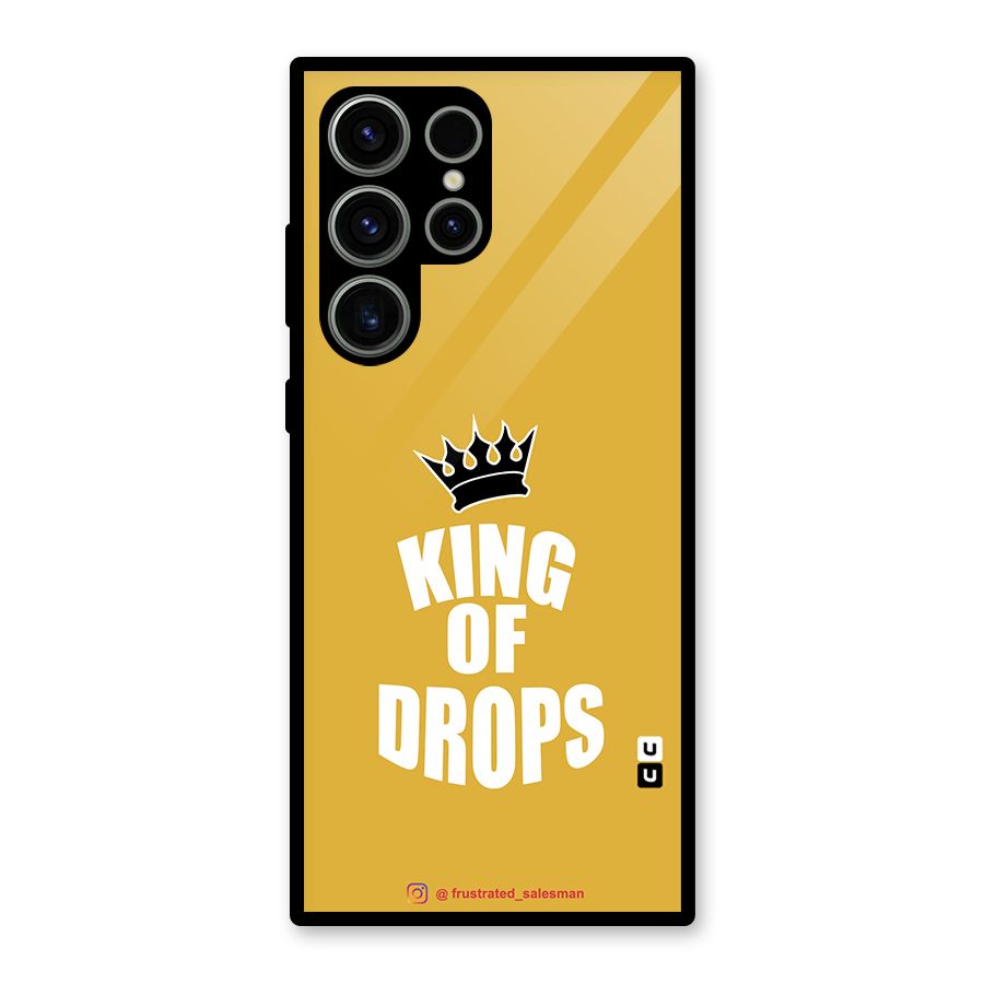 King of Drops Mustard Yellow Glass Back Case for Galaxy S23 Ultra