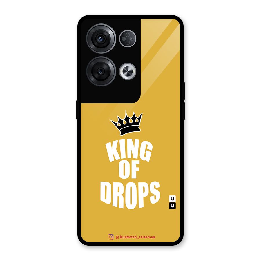 King of Drops Mustard Yellow Glass Back Case for Oppo Reno8 Pro 5G