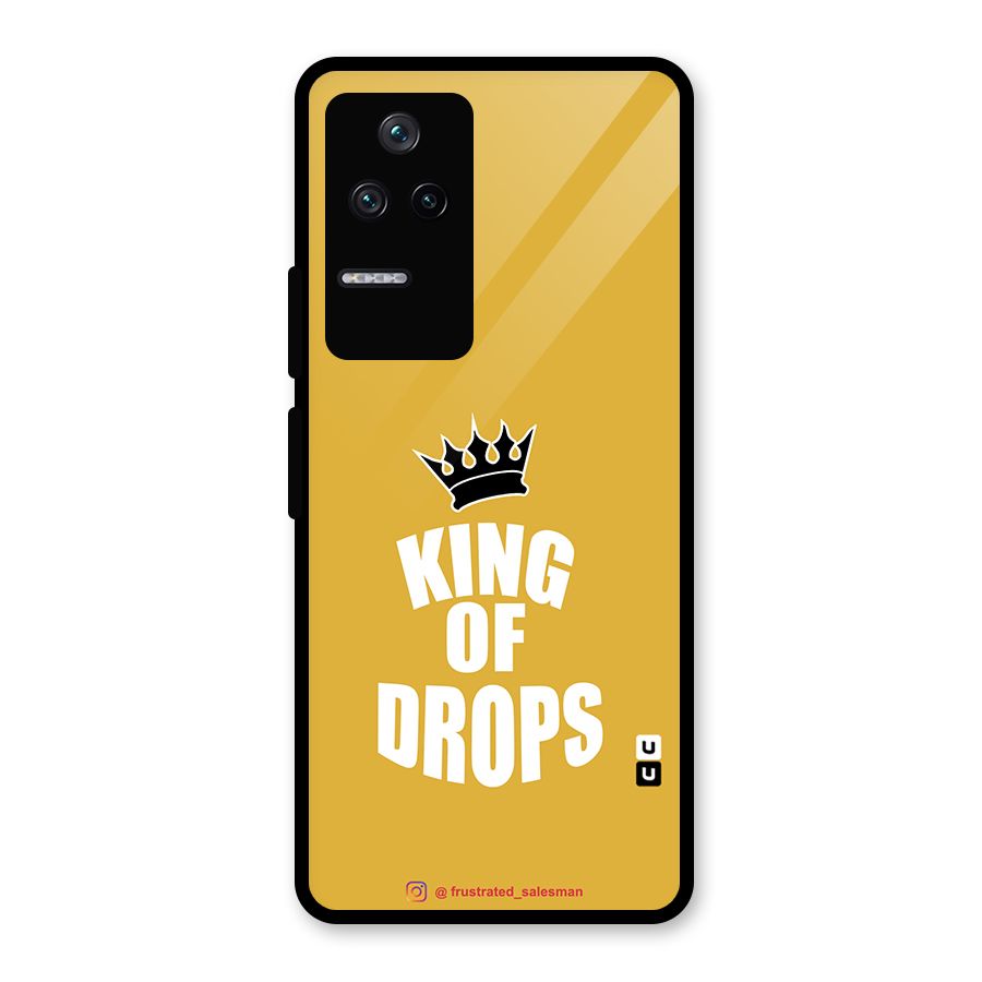 King of Drops Mustard Yellow Glass Back Case for Poco F4 5G