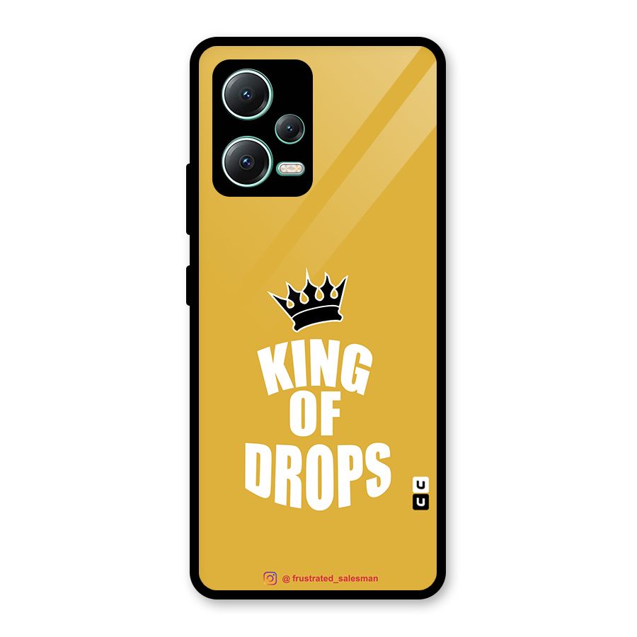 King of Drops Mustard Yellow Glass Back Case for Redmi Note 12 5G