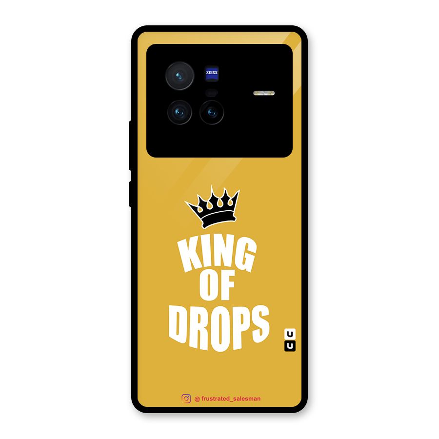 King of Drops Mustard Yellow Glass Back Case for Vivo X80