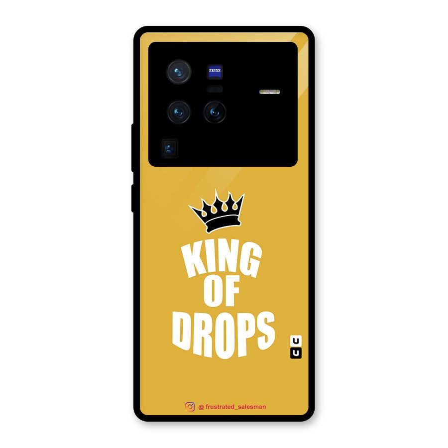King of Drops Mustard Yellow Glass Back Case for Vivo X80 Pro