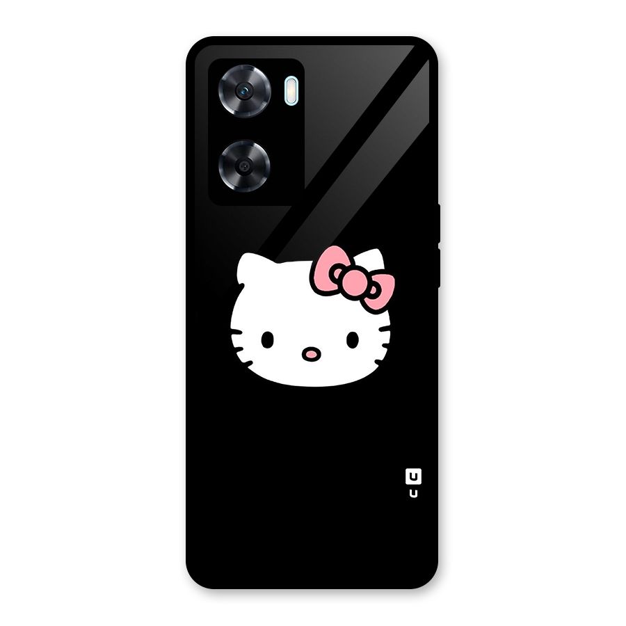 Kitty Cute Glass Back Case for Oppo A77