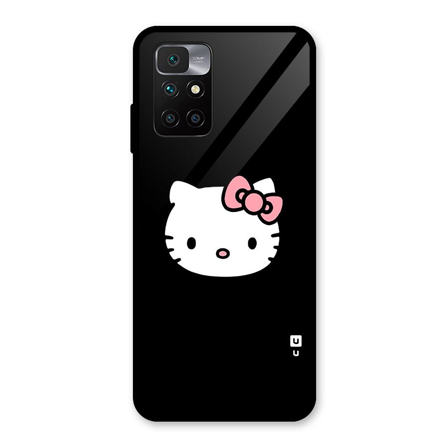 Kitty Cute Glass Back Case for Redmi 10 Prime