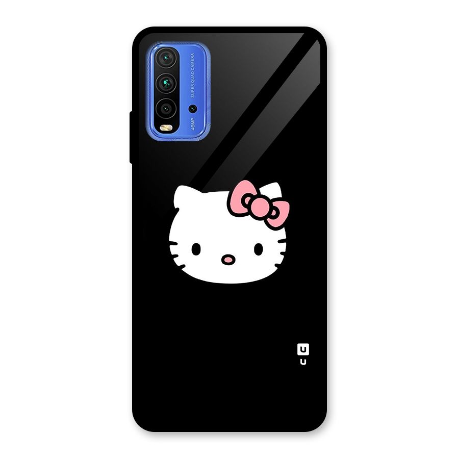 Kitty Cute Glass Back Case for Redmi 9 Power