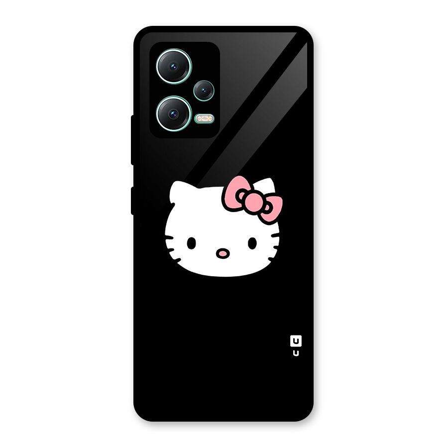 Kitty Cute Glass Back Case for Redmi Note 12 5G