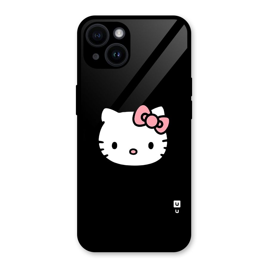 Kitty Cute Glass Back Case for iPhone 14