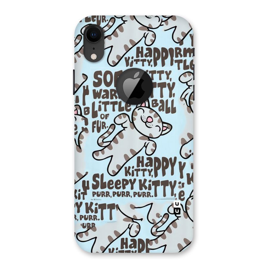 Kitty Pattern Back Case for iPhone XR Logo Cut