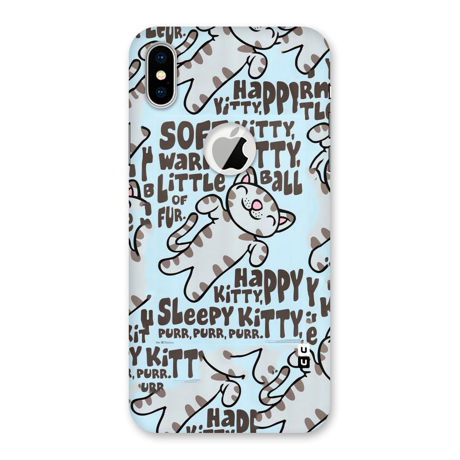 Kitty Pattern Back Case for iPhone X Logo Cut