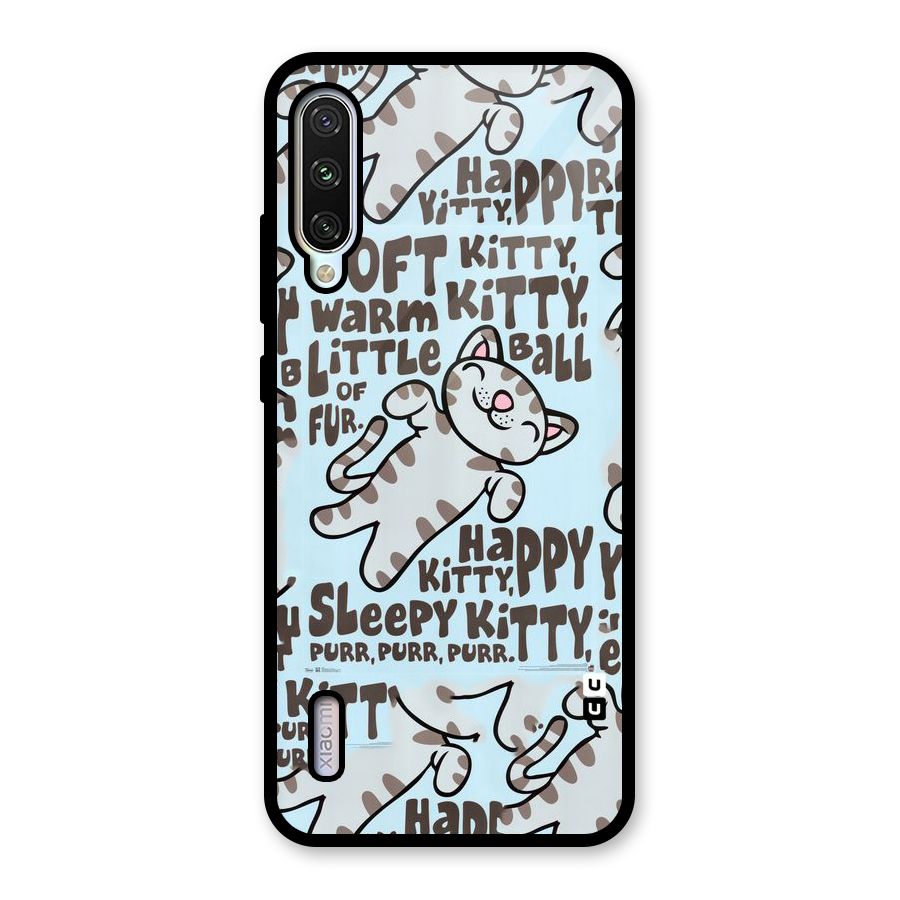 Kitty Pattern Glass Back Case for Mi A3