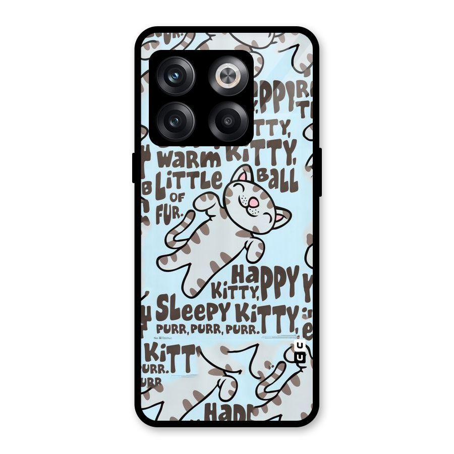Kitty Pattern Glass Back Case for OnePlus 10T