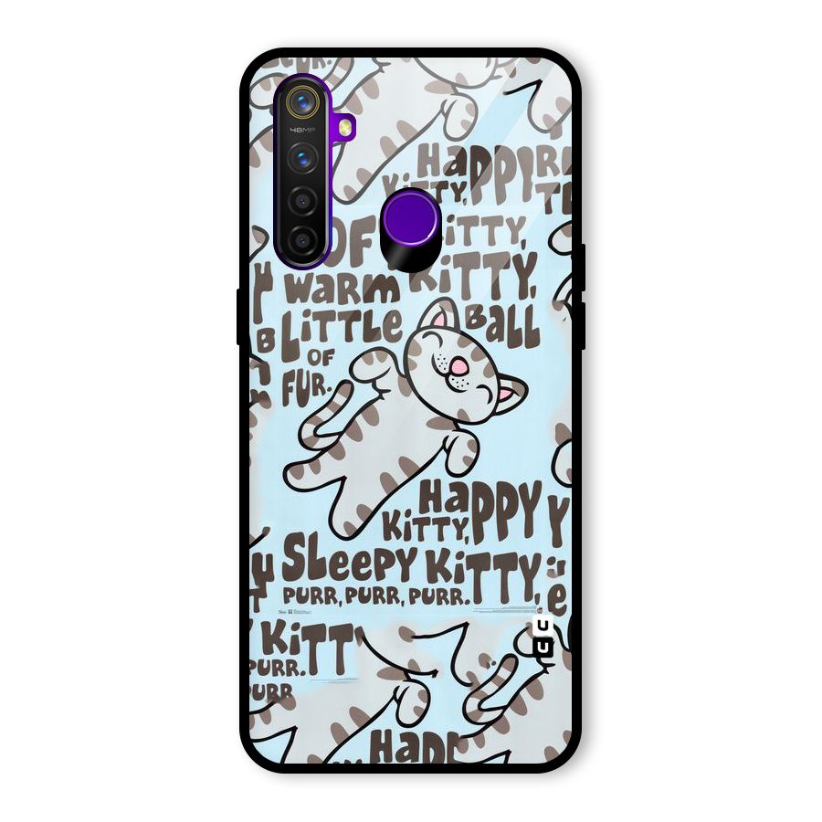 Kitty Pattern Glass Back Case for Realme 5 Pro