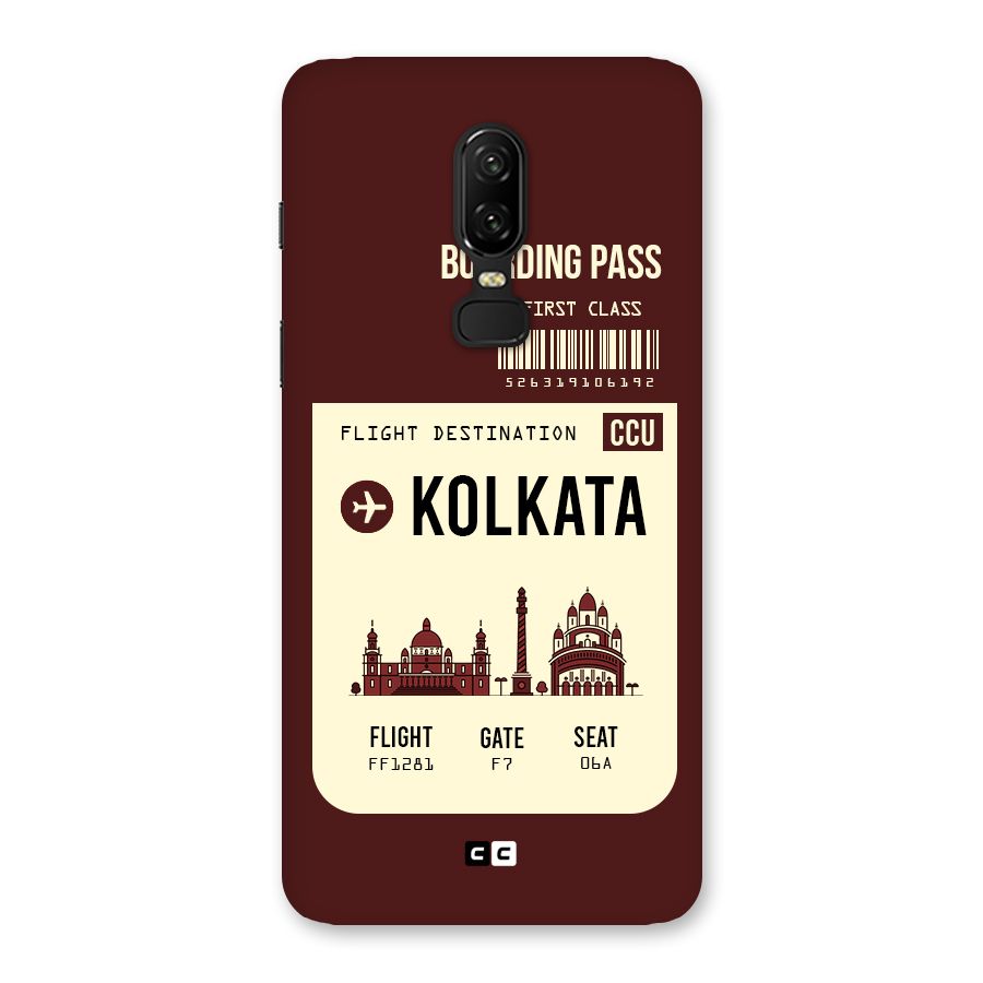 Kolkata Boarding Pass Back Case for OnePlus 6