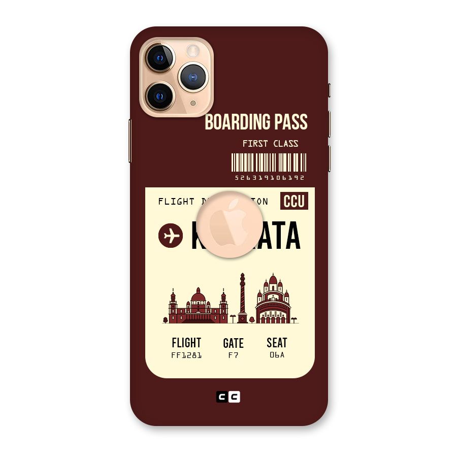 Kolkata Boarding Pass Back Case for iPhone 11 Pro Max Logo Cut