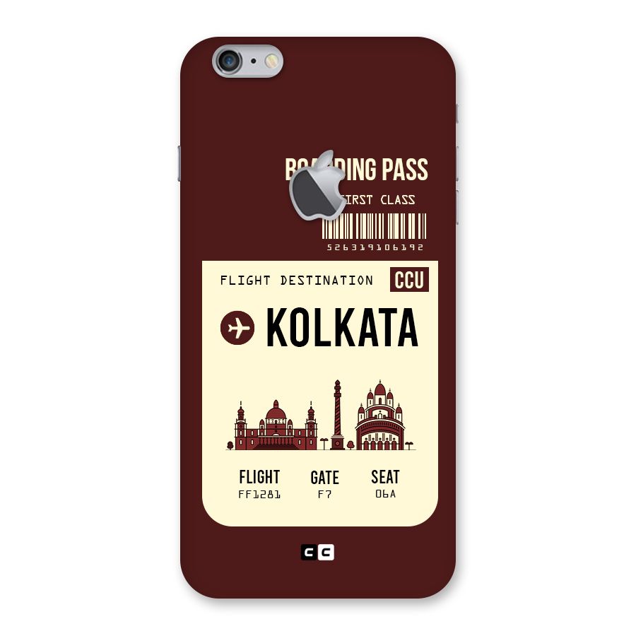 Kolkata Boarding Pass Back Case for iPhone 6 Plus 6S Plus Logo Cut
