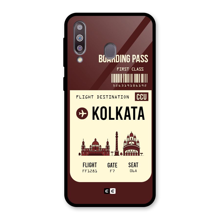Kolkata Boarding Pass Glass Back Case for Galaxy M30