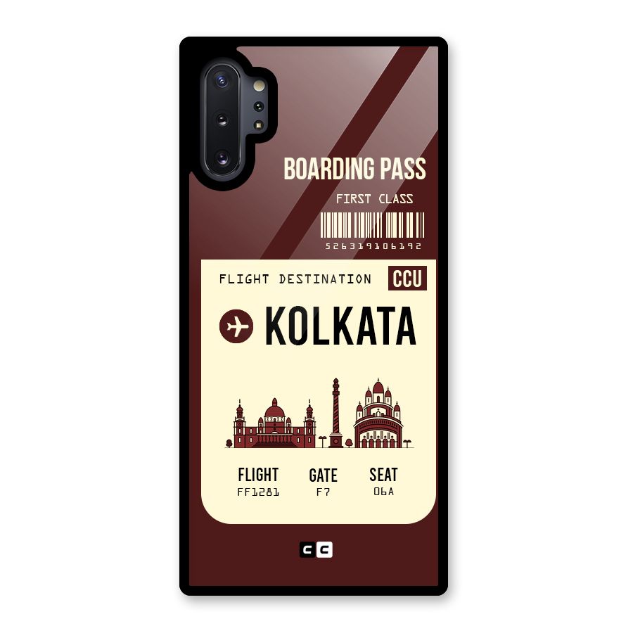 Kolkata Boarding Pass Glass Back Case for Galaxy Note 10 Plus