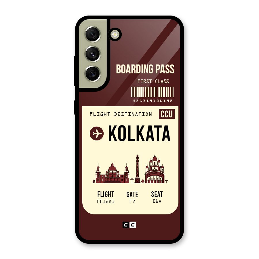 Kolkata Boarding Pass Glass Back Case for Galaxy S21 FE 5G