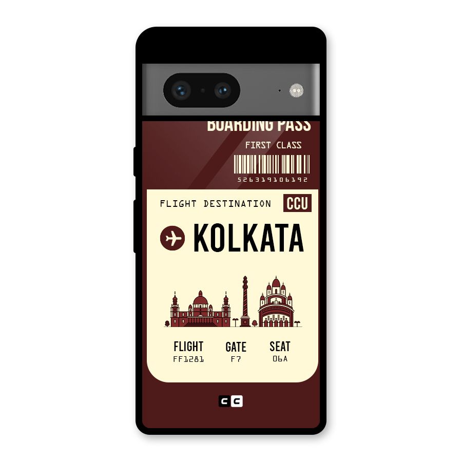 Kolkata Boarding Pass Glass Back Case for Google Pixel 7