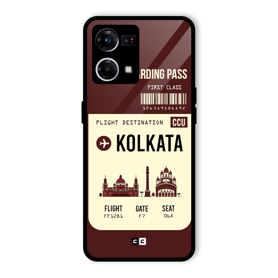 Kolkata Boarding Pass Glass Back Case for Oppo F21 Pro 5G